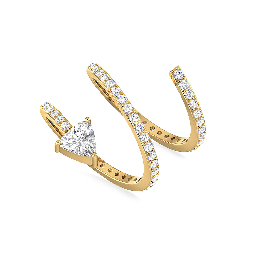 Gold Plated Trillion-Cut Diamond Wrap Ring
