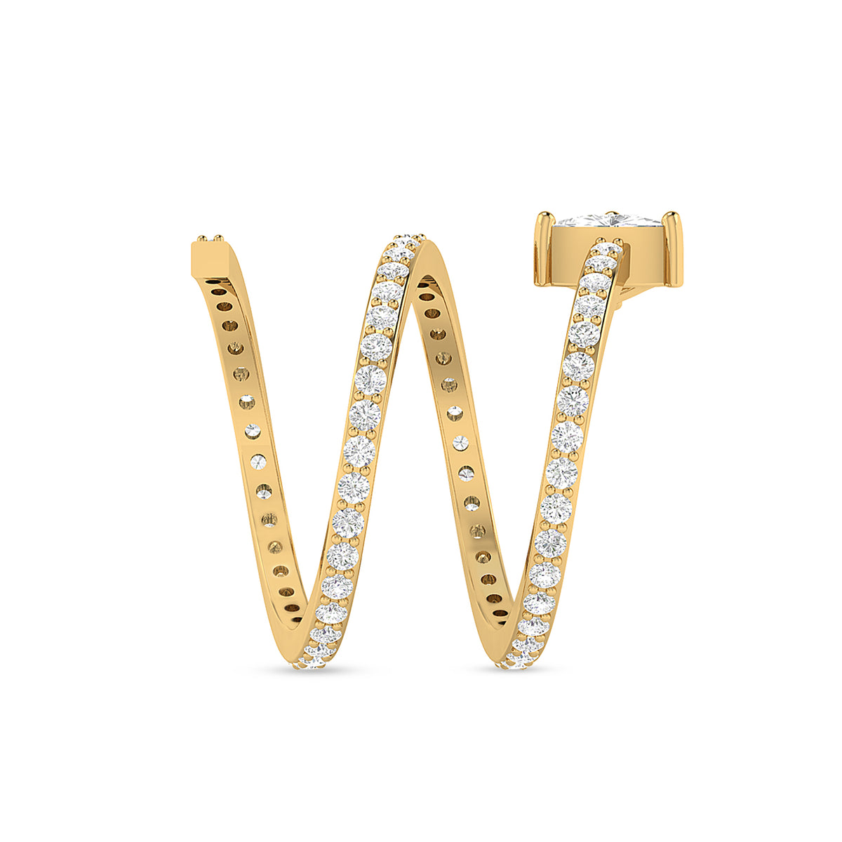 Gold Plated Trillion-Cut Diamond Wrap Ring