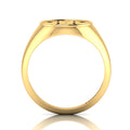 Black Enamel Gingerbread Man Engraved Gold Plated Classic Signet Ring