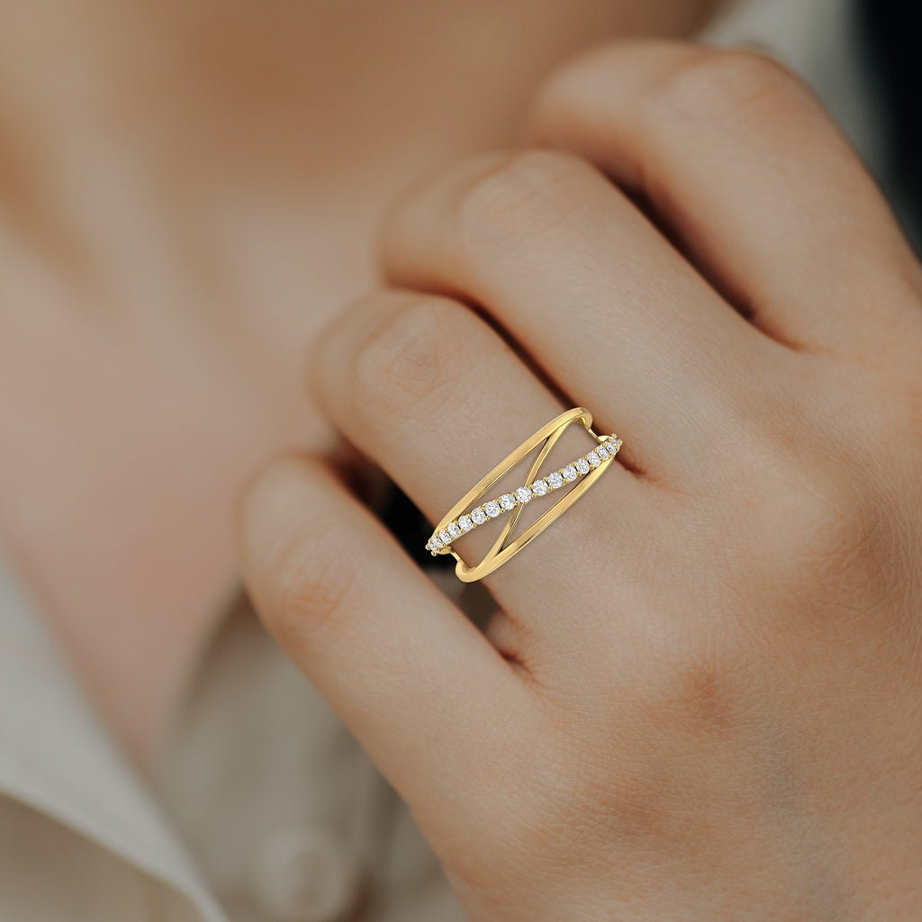 Infinity Gold Plated Band Damond Ring