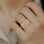 Infinity Gold Plated Band Damond Ring