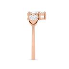 Rose Gold Plated Three Pear Stone Diamond Ring