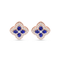 Rose Gold Pear-Shaped Sapphire Clover Stud Earrings