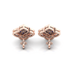 Rose Gold Pear-Shaped Sapphire Clover Stud Earrings