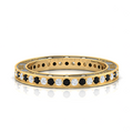 White And Black Diamond Eternity Gold Plated Band Ring