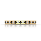 White And Black Diamond Eternity Gold Plated Band Ring