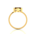 Gold Plated Princess Cut Coffee Diamond Solitaire Wave Ring