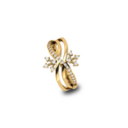 Sparkling Queen Crown Gold Plated Diamond Ring