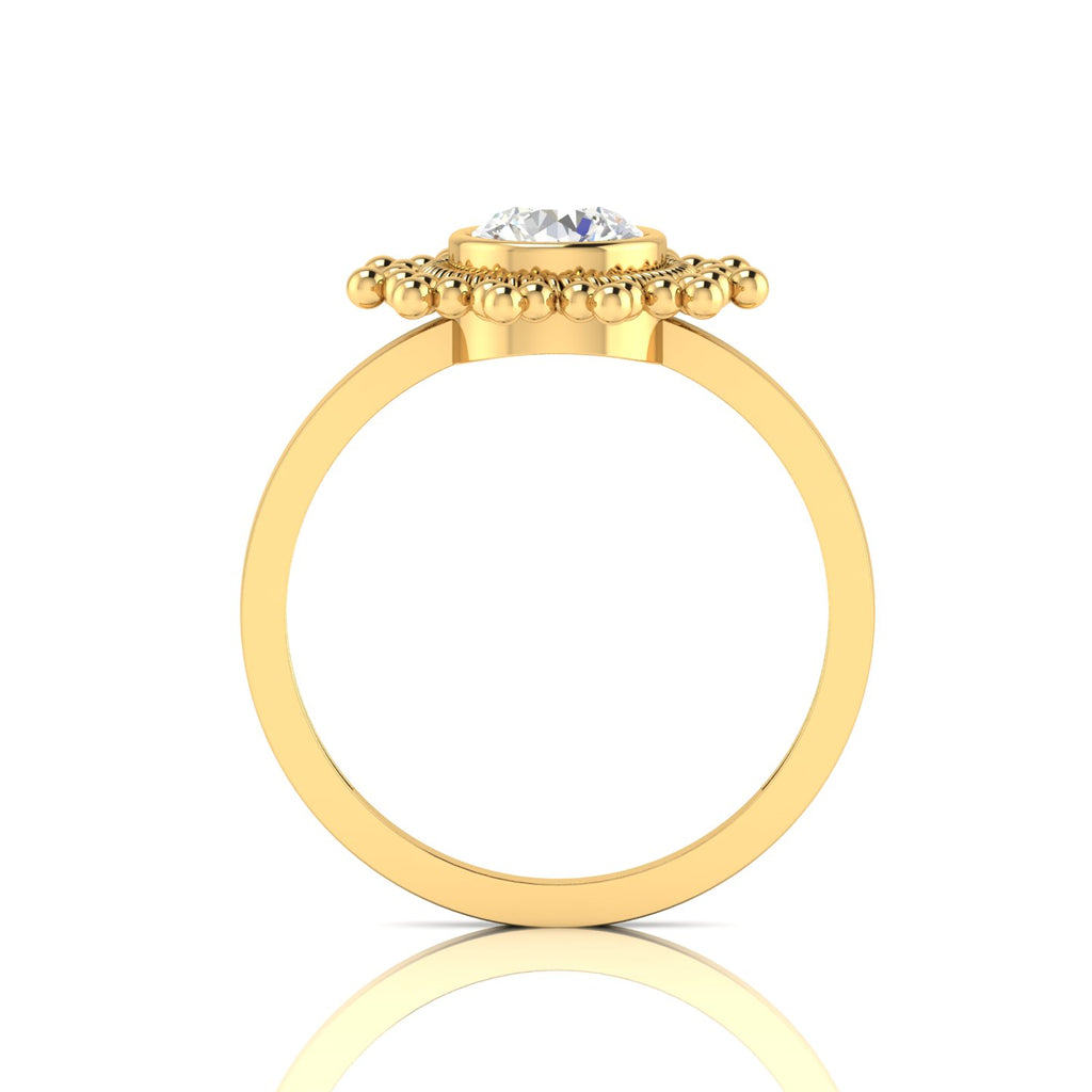 Celestial Diamond Sparkling Sun Gold Plated Ring