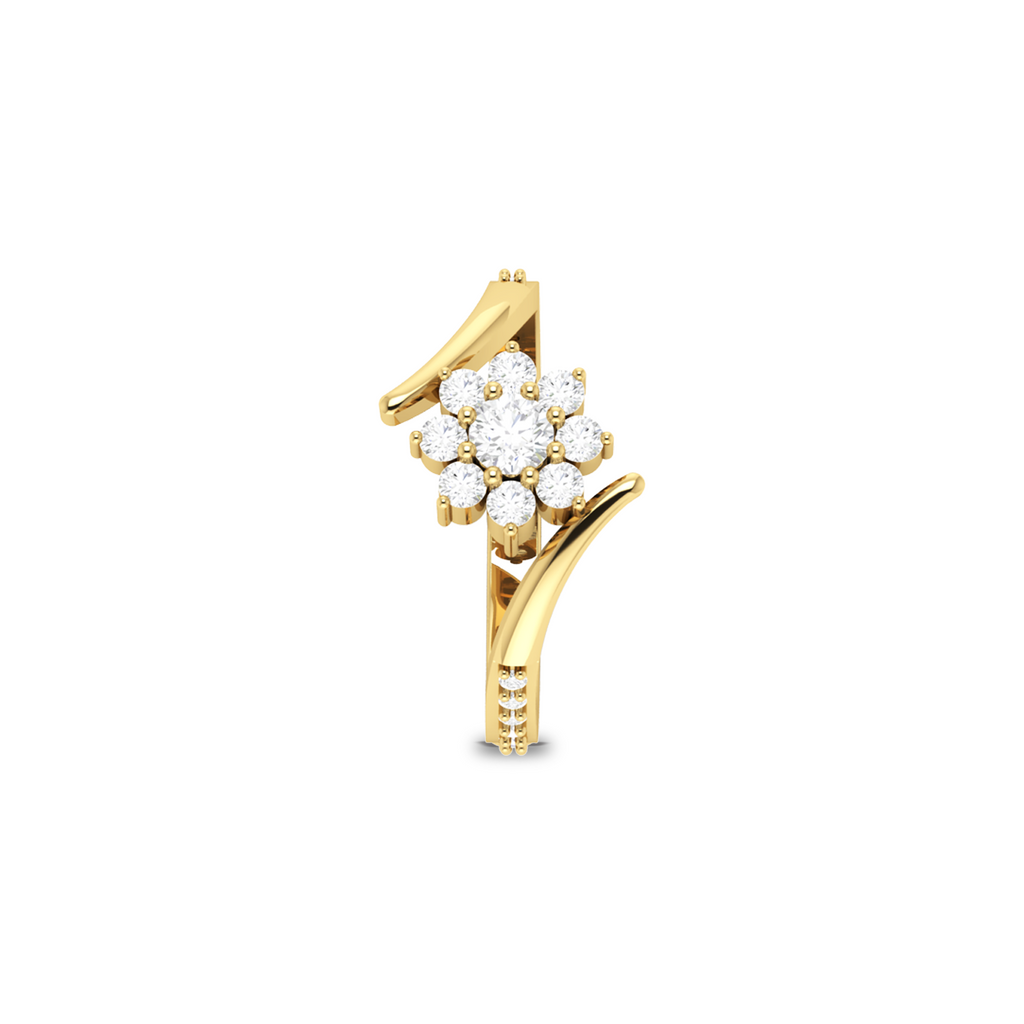 Sun Flower Gold Plated Diamond Ring