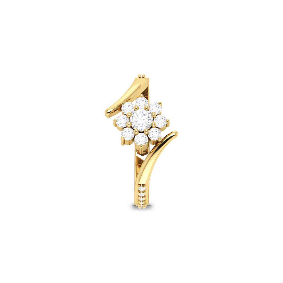 Sun Flower Gold Plated Diamond Ring