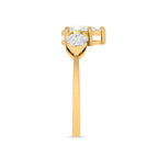 Gold Plated Three Pear Stone Diamond Ring
