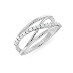 Infinity Band Damond Silver Ring