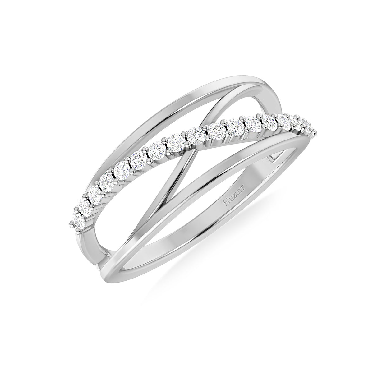 Infinity Band Damond Silver Ring