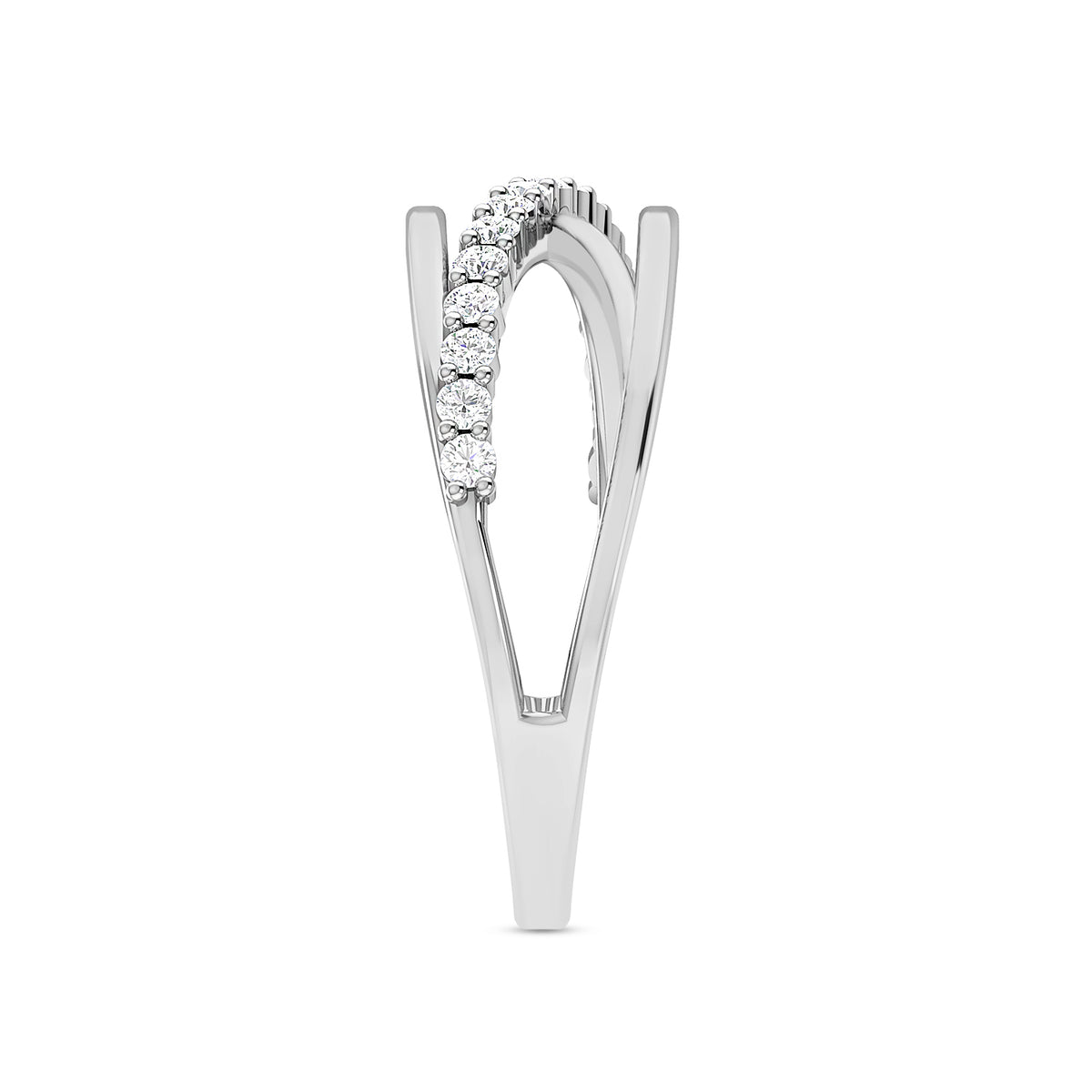 Infinity Band Damond Silver Ring