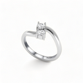 Silver Ring With Two Gleaming Diamonds