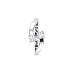 Silver Ring With Two Gleaming Diamonds