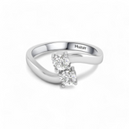 Silver Ring With Two Gleaming Diamonds