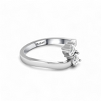 Silver Ring With Two Gleaming Diamonds