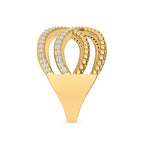 Multi-Tier Band Gold Plated Diamond Ring