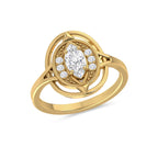 Gold Plated Marquise Cut Diamond Solitaire Ring