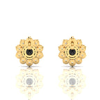 Floral Gold Plated Opal & Diamond Studs Earrings