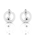 Open Circle Studs Opal Sterling Silver Earrings