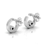 Open Circle Studs Opal Sterling Silver Earrings