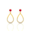 Ruby Gold Plated Open Teardrop Earrings