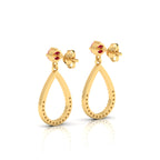 Ruby Gold Plated Open Teardrop Earrings