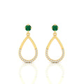 Emerald Gold Plated Open Teardrop Earrings