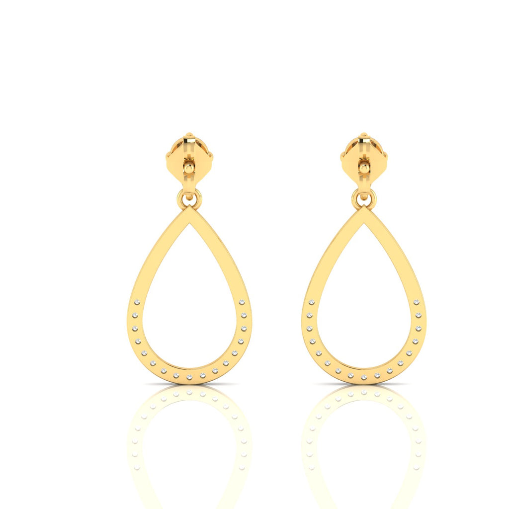 Emerald Gold Plated Open Teardrop Earrings