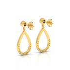 Emerald Gold Plated Open Teardrop Earrings
