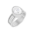 Oval Cut Diamond Solitaire 925 Silver Ring