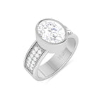 Oval Cut Diamond Solitaire 925 Silver Ring