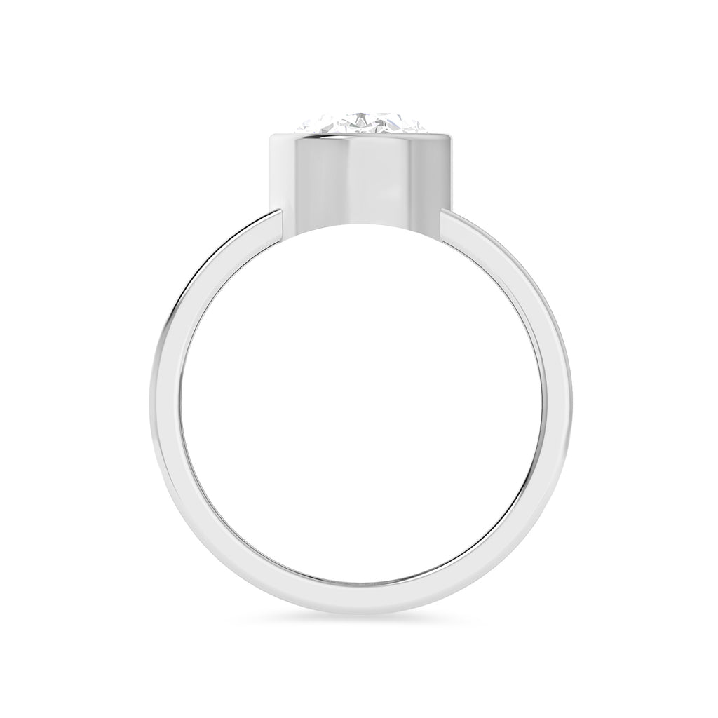 Oval Cut Diamond Solitaire 925 Silver Ring