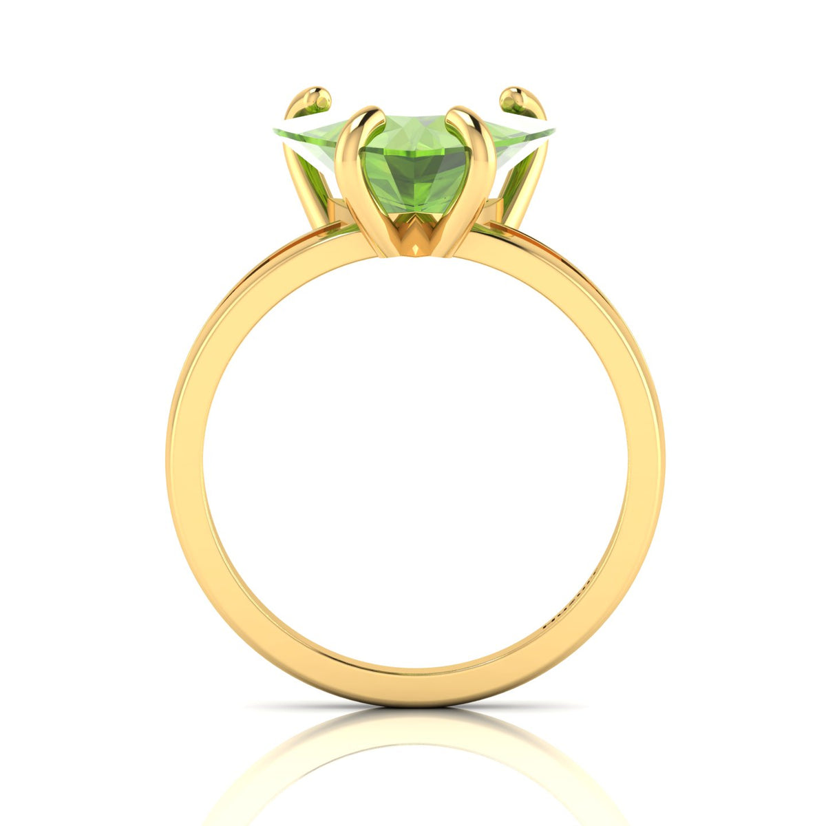 Trillion Curved Peridot Gold Plated Ring