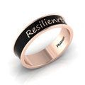 Black Enamel Band Resilienrt Rose Gold Plated Personalized Ring