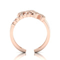 Rose Gold Plated Double Band Butterfly Adjustable Ring