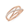 Rose Gold Plated Infinity Band Damond Silver Ring