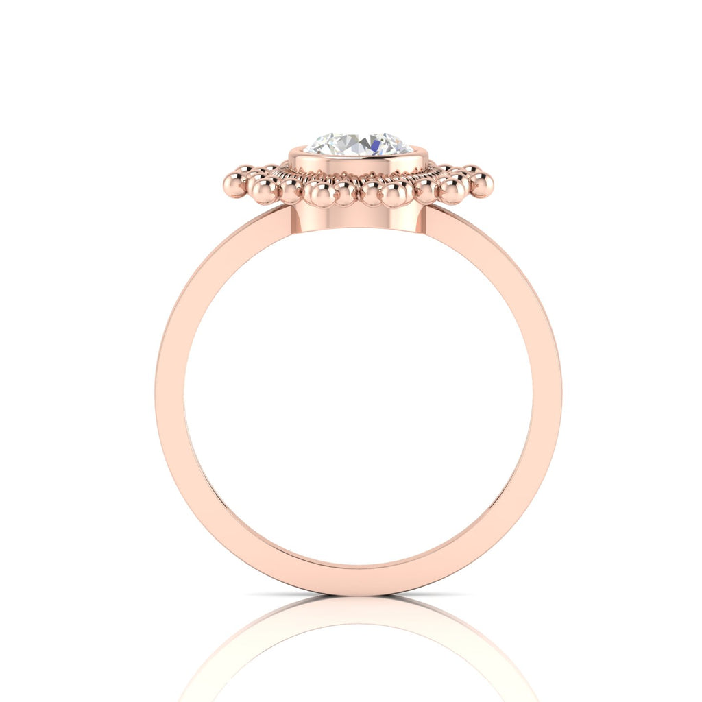 Celestial Diamond Sparkling Sun Rose Gold Plated Ring
