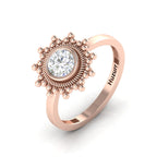 Celestial Diamond Sparkling Sun Rose Gold Plated Ring