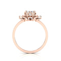 Sparkling Rose Gold Plated Diamond Halo Ring