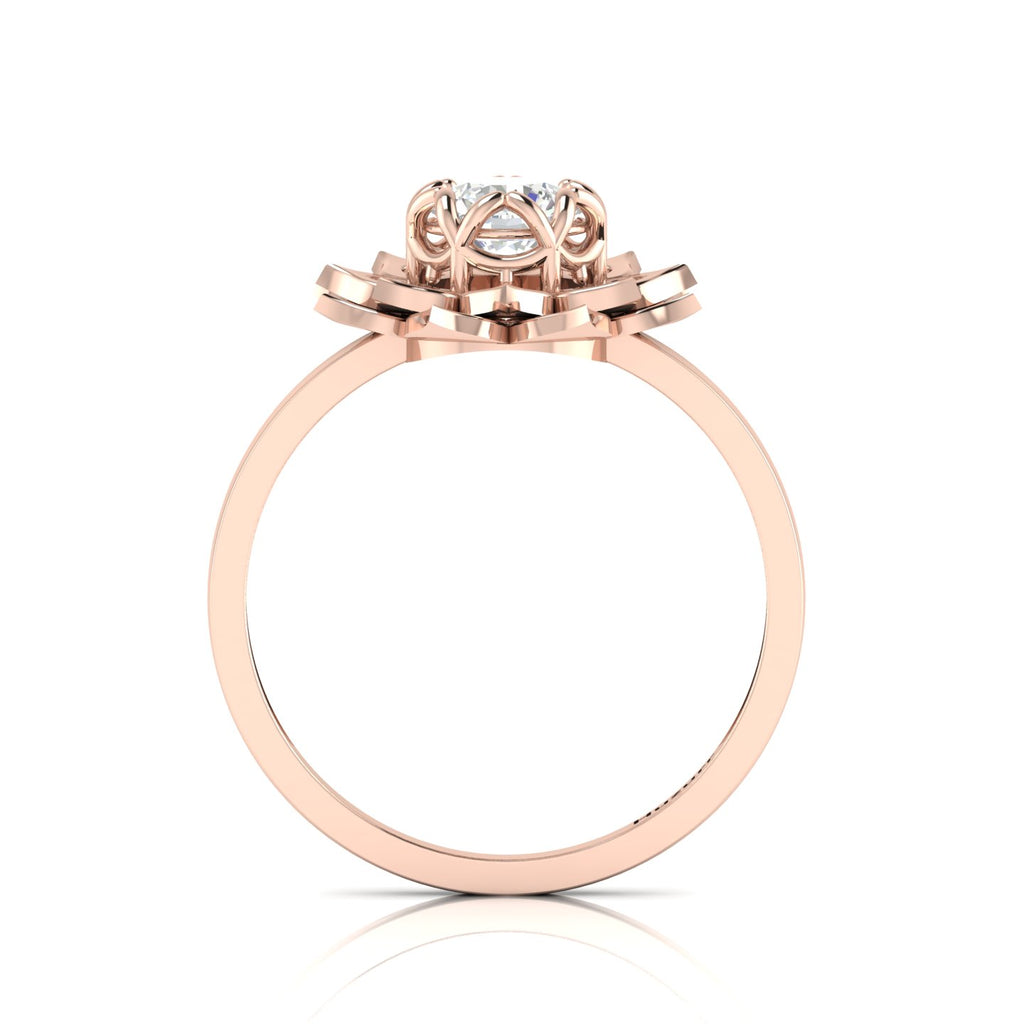 Sparkling Rose Gold Plated Diamond Halo Ring