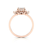 Sparkling Rose Gold Plated Diamond Halo Ring