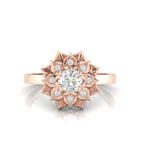 Sparkling Rose Gold Plated Diamond Halo Ring