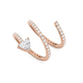 Rose Gold Plated Trillion-Cut Diamond Wrap Ring