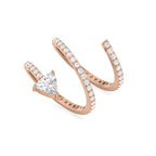 Rose Gold Plated Trillion-Cut Diamond Wrap Ring