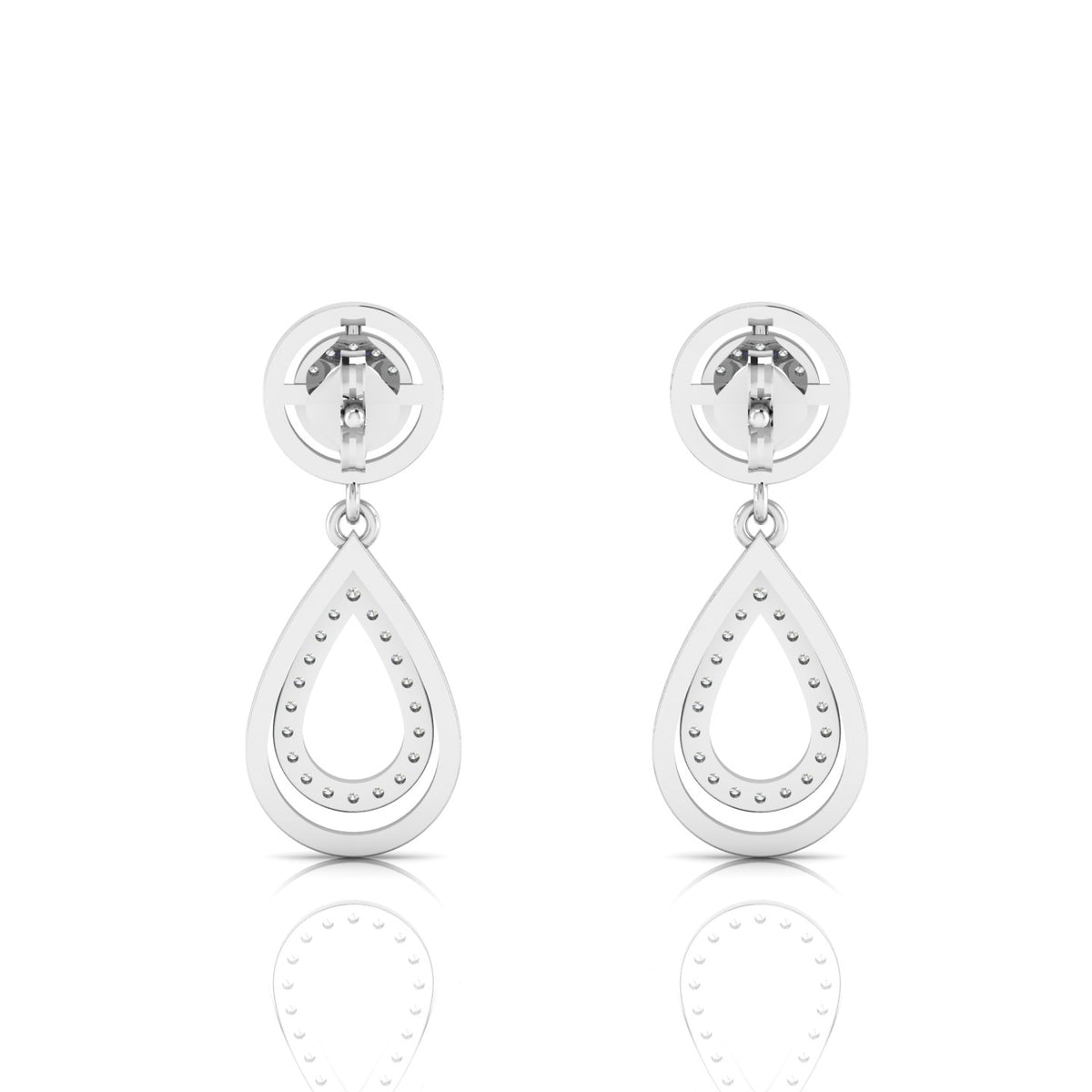 Ruby Teardrop Sterling Silver Dangle Earrings