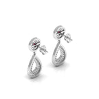 Ruby Teardrop Sterling Silver Dangle Earrings